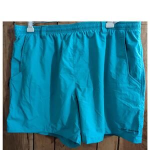 Columbia PFG Shorts Mens Size 2XL XXL Omni Shade Nylon Cool Teal Mesh Removed